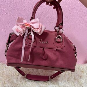 Coach Rose Pink Leather Satchel with Top Handles